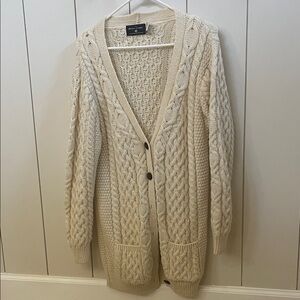 Cozy Cable Knit Cardigan in Cream